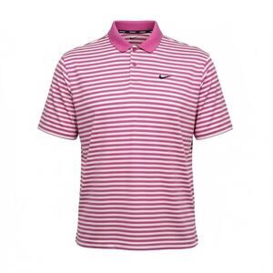 Nike Golf Men’s Size XXL Pink White Stripe Short Sleeve Polo Dri Fit